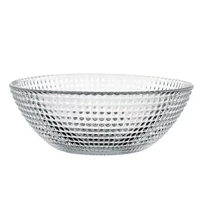 Round Clear Glass Side Bowl with Beaded Rim for Condiments and Small Servings 1 pc