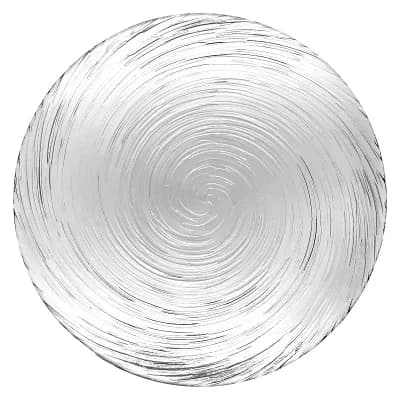 1 pc Round Clear Glass Dinner and Dessert Plate 10.75-Inch Vortex Design