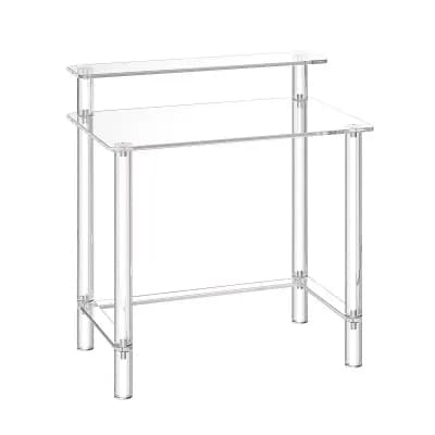 Acrylic Side Table 31.5" with Open Storage Shelf for Modern Rooms