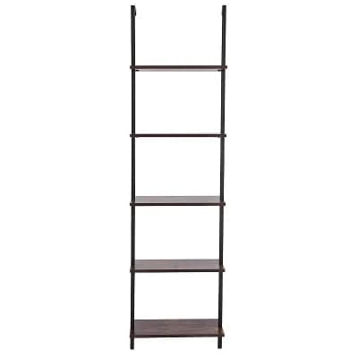 Wall Mounted Pipe Shelf System with 5 Boards for Books, Pantry Items, and Home Organization
