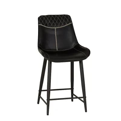 Linon Upholstered Counter Stool with Diamond Stitching