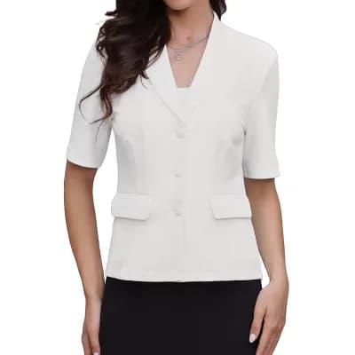Short Sleeve Blazer for Women Summer Button Business Casual Office Work Suit Jacket