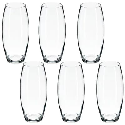 10" Clear Bullet-Style Glass Vase for Flowers, Branches, or Fillers - Set of 6