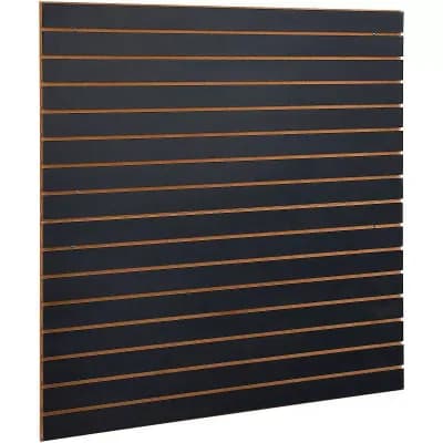 4ft x 2ft MDF Slat Wall Panels for Garage and Workshop Tool Storage, Set of 2 Panels, Black