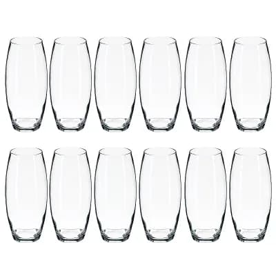 Clear Oval Glass Vase 10" for Centerpieces and Home Display - Set of 12