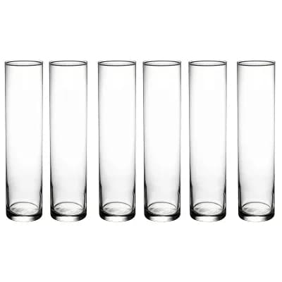 Clear Glass Vase 16" for Mantels, Coffee Tables, or Centerpieces - Set of 6
