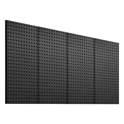 Garage Wall Pegboard Panel Set with Standard Hook Compatibility, Steel, 24x12, Black