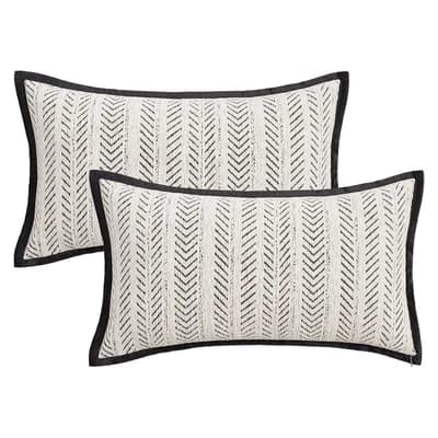 Pack of 2 Throw Pillow Covers Herringbone Modern Decorative Cushion Case 12X20/18X18 Inch
