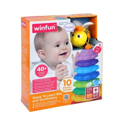 Winfun 10 pc Stack 'N Learn Bee & Sunflowers Stacking Toy