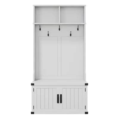 IDEALHOUSE Entryway Bench with Hooks & Storage