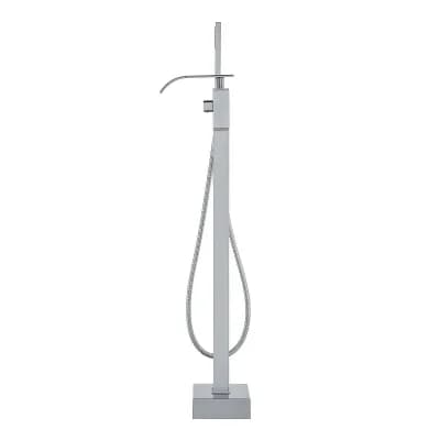 Modern Freestanding Bathtub Faucet with Handheld Shower and Ceramic Valve