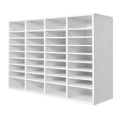 36-Slot Literature Organizer with Adjustable Shelves for Office or Classroom