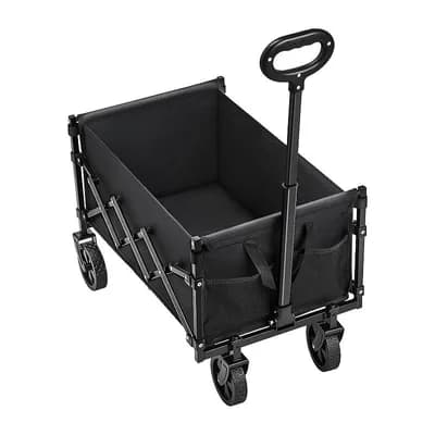 Folding Utility Wagon Cart with All-Terrain Wheels, Steel Frame, Collapsible Design and Storage