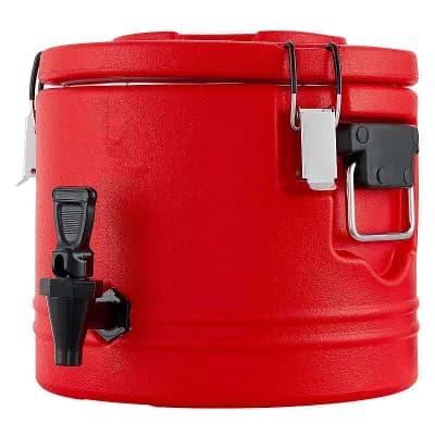 Insulated Beverage Dispenser with Drip-Free Spigot and Foam Insulation - Red