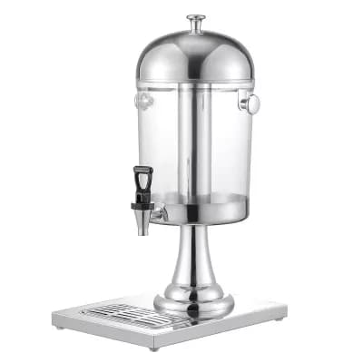 2.1-Gallon Beverage Dispenser with Ice Chamber and Drip Tray - Silver