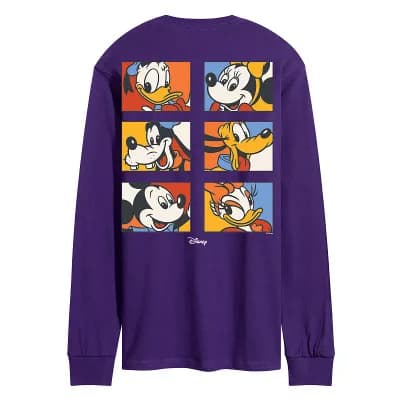 Men's Disney Mickey & Friends Vintage Grid Long Sleeve Graphic Tee