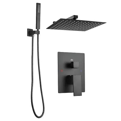 Rain Shower Head and Handheld Shower System with Mixing Valve