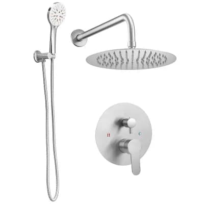 Bathroom Shower System with Rain Shower, Handheld Sprayer, and Wide Coverage