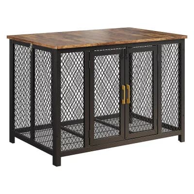 47" Large Furniture Style Dog Crate w/Top Opening, ecorative Pet House End Table,Wooden Cage Kennel