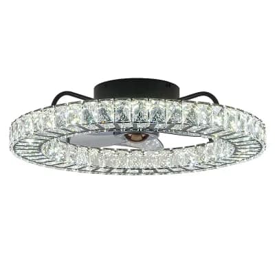 Moooni Crystal Ceiling Fan with Light - APP & Remote Control, Flush Mount