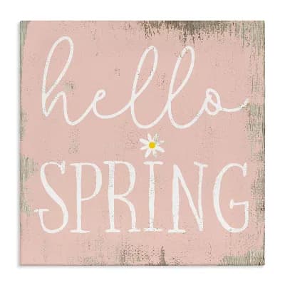 Stupell Home Decor Rustic Hello Spring Canvas Wall Art