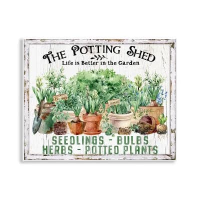 Stupell Home Decor Farmhouse Potting Shed Plaque Wall Art