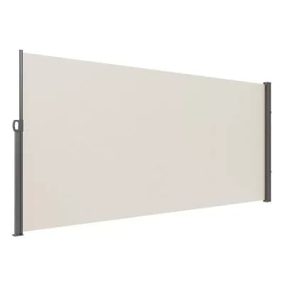 Retractable Side Awning Privacy Screen 5.9 x 11.5 ft Beige for Patio Balcony and Courtyard