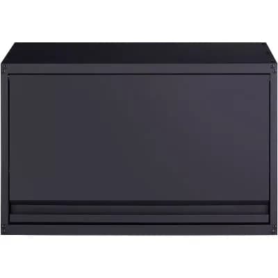 Wall-Mounted Metal Storage Cabinet with Flip-Up Door Adjustable Shelf Black Steel