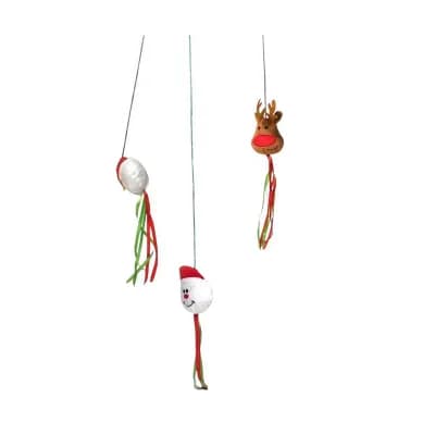 Midlee Christmas Cat Wand With Ribbon - 3 Pack