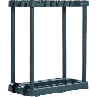 Garden Tool Organizer Rack with 10 Slots Freestanding Storage for Garage or Shed - Green
