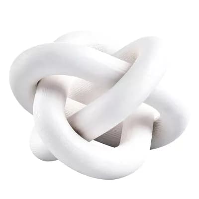 Pine Wood Chain Link Decor Accent 3-Link Rustic Table or Shelf Decoration - White