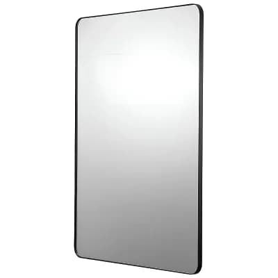 36 x 48 in Rectangular Wall Mirror with Black Aluminum Frame and Tempered Glass for Bathroom