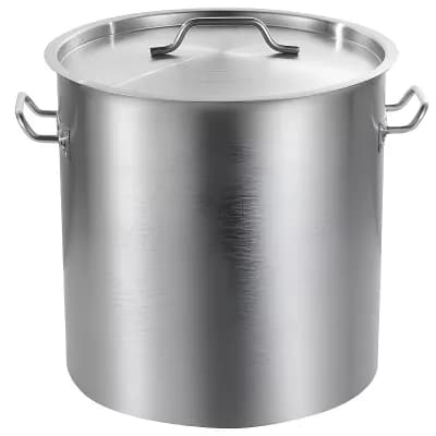 53-qt Stainless Steel Stockpot with Riveted Handles for Big Batch Cooking and Gatherings - Silver