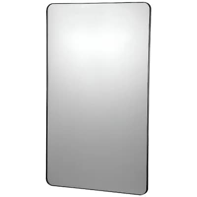 Full Length Wall Mounted Mirror 48 x 30-inch Rectangular Black Frame for Bathroom or Bedroom