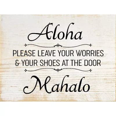 Aloha Wood Wall Sign 9x12 Knotty Pine Rustic Entryway Decor for Porch or Mudroom