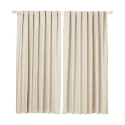 2-Panel Beige Blackout Curtains