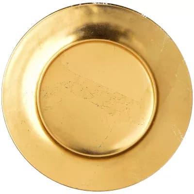 Hand Gilded Glass Dinner Plate 10.5 Inch Square Decorative Tableware for Dining