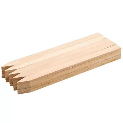 Natural Fir Wood Garden Stakes 25-Pack Pointed Plant Supports for Vegetables Flowers or Fencing