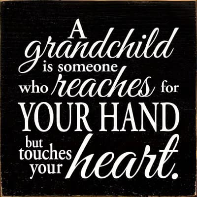 Grandchild Quote Wood Sign 7x7 Inch - Square Plaque for Living Room or Bedroom
