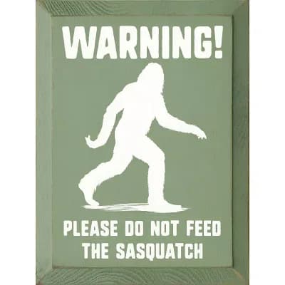 Sasquatch Warning Wood Wall Sign Rustic Cabin Wall Decor