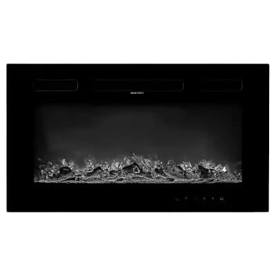 Wall-Mount Electric Fireplace with Touch Screen Remote and Adjustable Flames