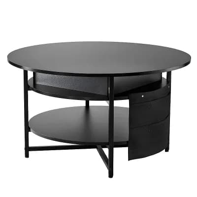 Coffee Table with Adjustable Top, Hidden Storage, and Side Organizers