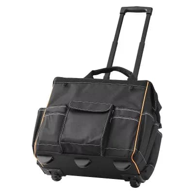 Heavy-Duty Rolling Tool Bag 18.1 x 10.6 x 16.9 in 110 lb Capacity with 4-Inch Tank Wheels - Black