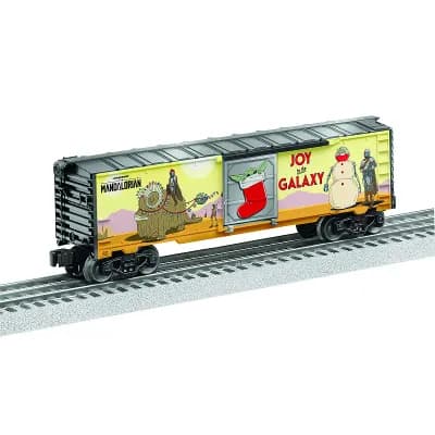 Disney's Star Wars The Mandalorian Grogu Christmas O Gauge Model Train Boxcar