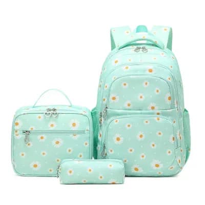 3 Prints Pack Backpack Lunch Box Set Waterproof Nylon Elementary School Bag