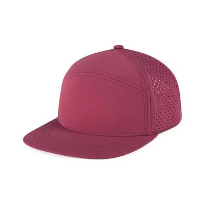 Men's Flat Brim Snapback Baseball Cap Adjustable Performance Hat with Laser Perforation