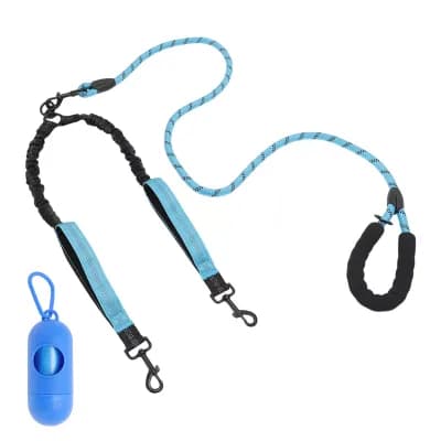 Double Dog Leash, Hands-Free Dual Dog Leash with Comfortable Padded Handle, Adjustable Length, 1 Set