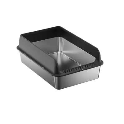 Stainless Steel Litter Box with Lid, Large Metal Cat Litter Box with Sifter Scoop