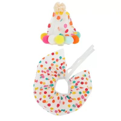 Cat Birthday Bandana Scarf and Party Hat Pet Outfit for Party 1Set