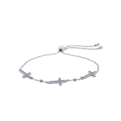 PRIMROSE Adjustable Enamel Cross Beaded Bracelet